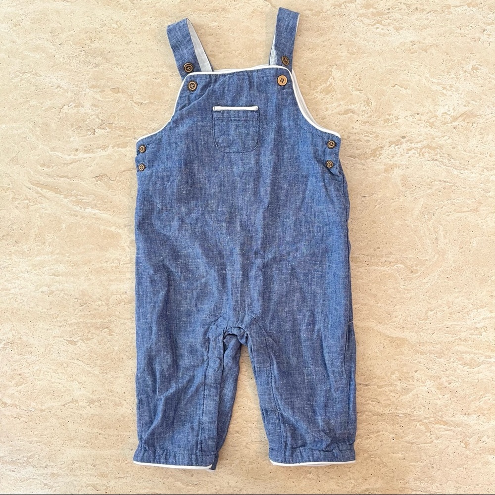 Janie and Jack Chambray Linen Overalls